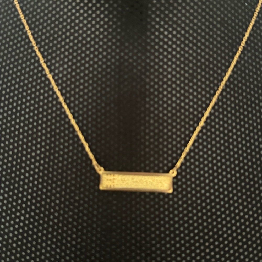 Elegant Women Gold Color Bar Necklace